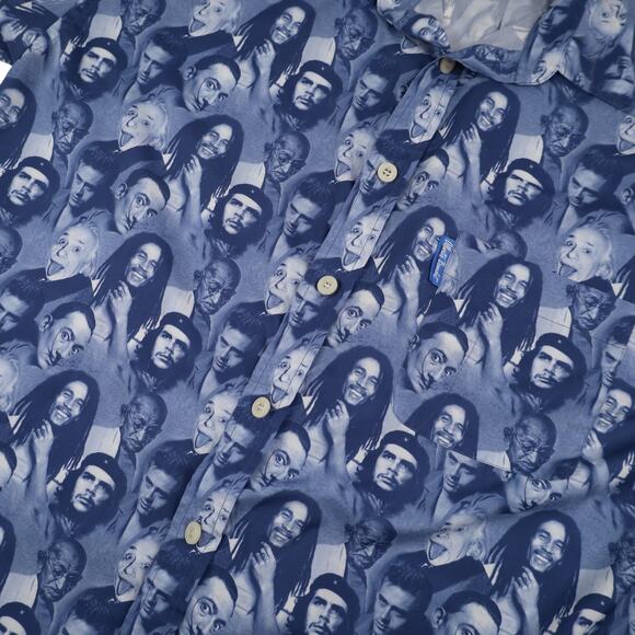 Vintage Y2k Alberto Bandit Allover Icon Print Button Down Shirt - Picture 4 of 8